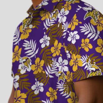 Best Minnesota Vikings Purple Hawaiian Shirt, NFL Tropical Floral Shirt for Summer
