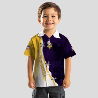 Custom Minnesota Vikings Edgy Streaks Hawaiian Shirt, Purple White NFL Summer Outfit