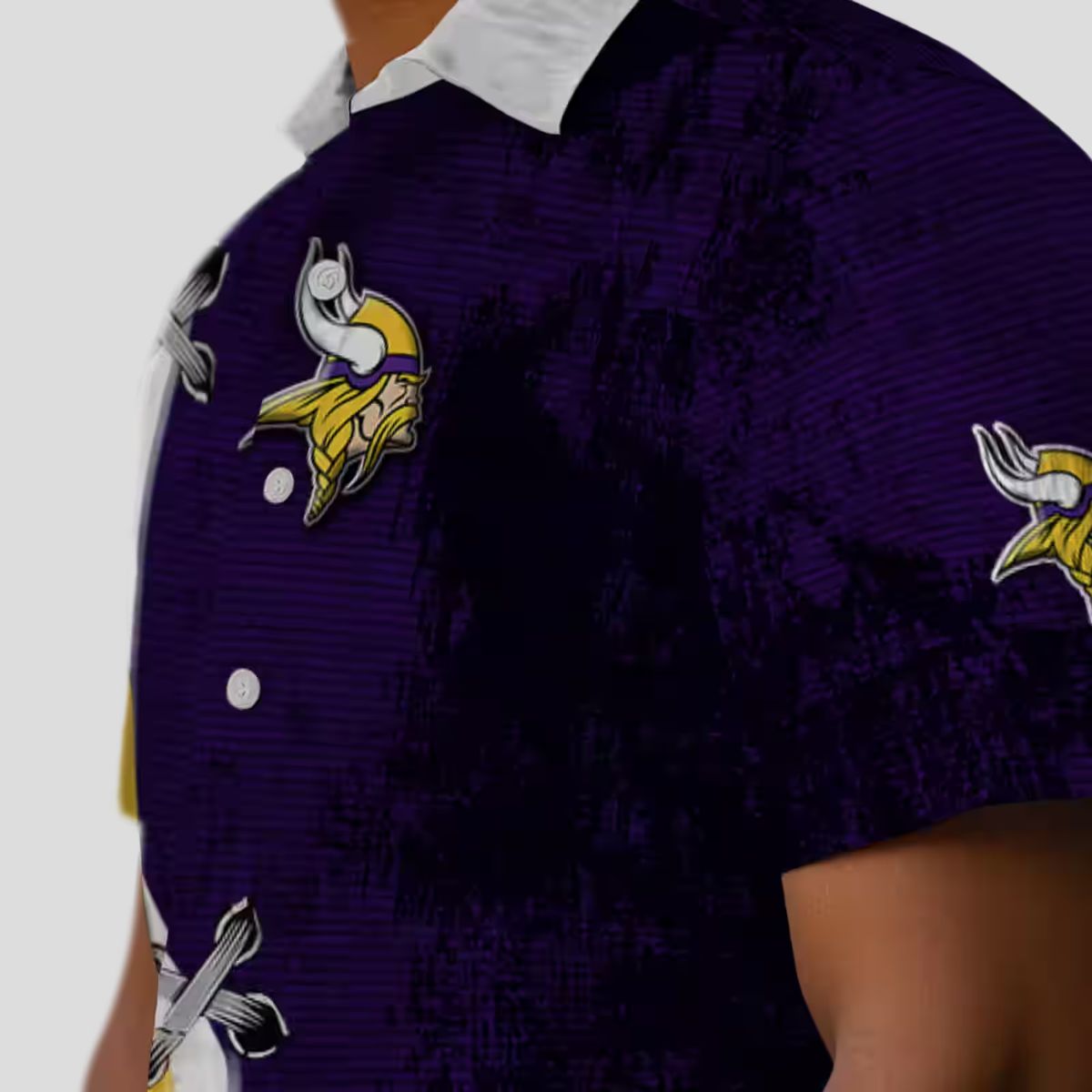 Custom Minnesota Vikings Edgy Streaks Hawaiian Shirt, Purple White NFL Summer Outfit