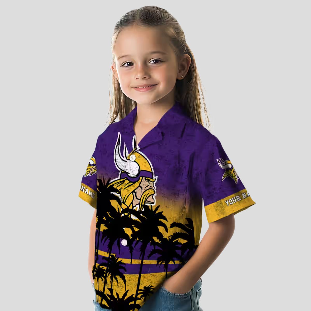 Custom Minnesota Vikings Hawaiian Shirt, Purple Black Sunset NFL Fan Apparel