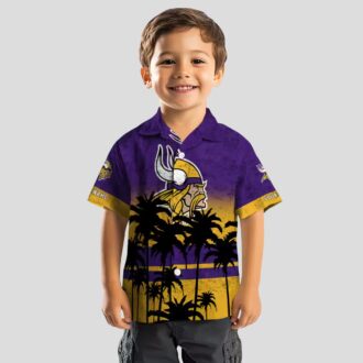 Custom Minnesota Vikings Hawaiian Shirt, Purple Black Sunset NFL Fan Apparel