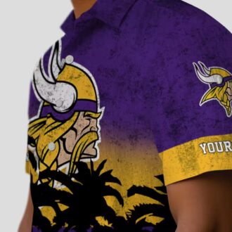 Custom Minnesota Vikings Hawaiian Shirt, Purple Black Sunset NFL Fan Apparel