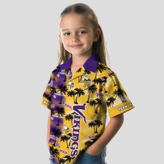 Custom Minnesota Vikings Palm Silhouettes Hawaiian Shirt, Aloha Beach Outfit