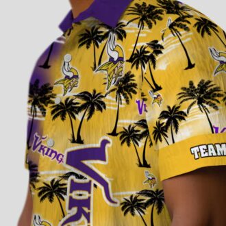 Custom Minnesota Vikings Palm Silhouettes Hawaiian Shirt, Aloha Beach Outfit