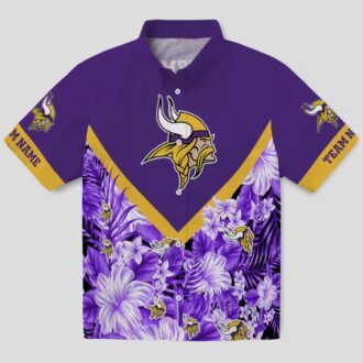 Custom Minnesota Vikings Purple Chevron Hawaiian Shirt, Summer Vacation Trip Outfit