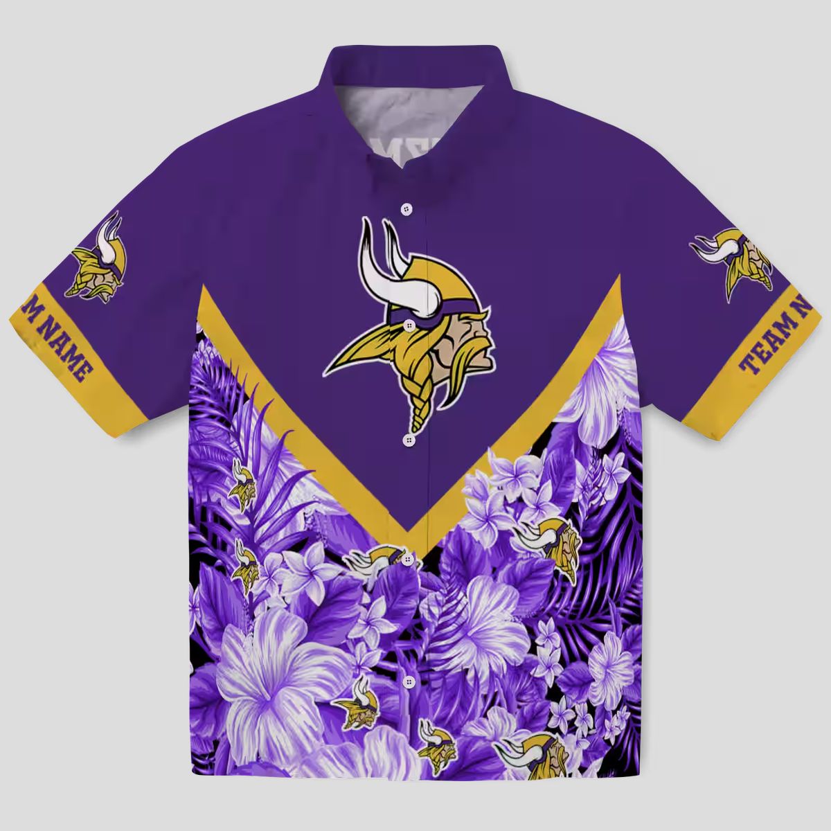 Custom Minnesota Vikings Purple Chevron Hawaiian Shirt, Summer Vacation Trip Outfit