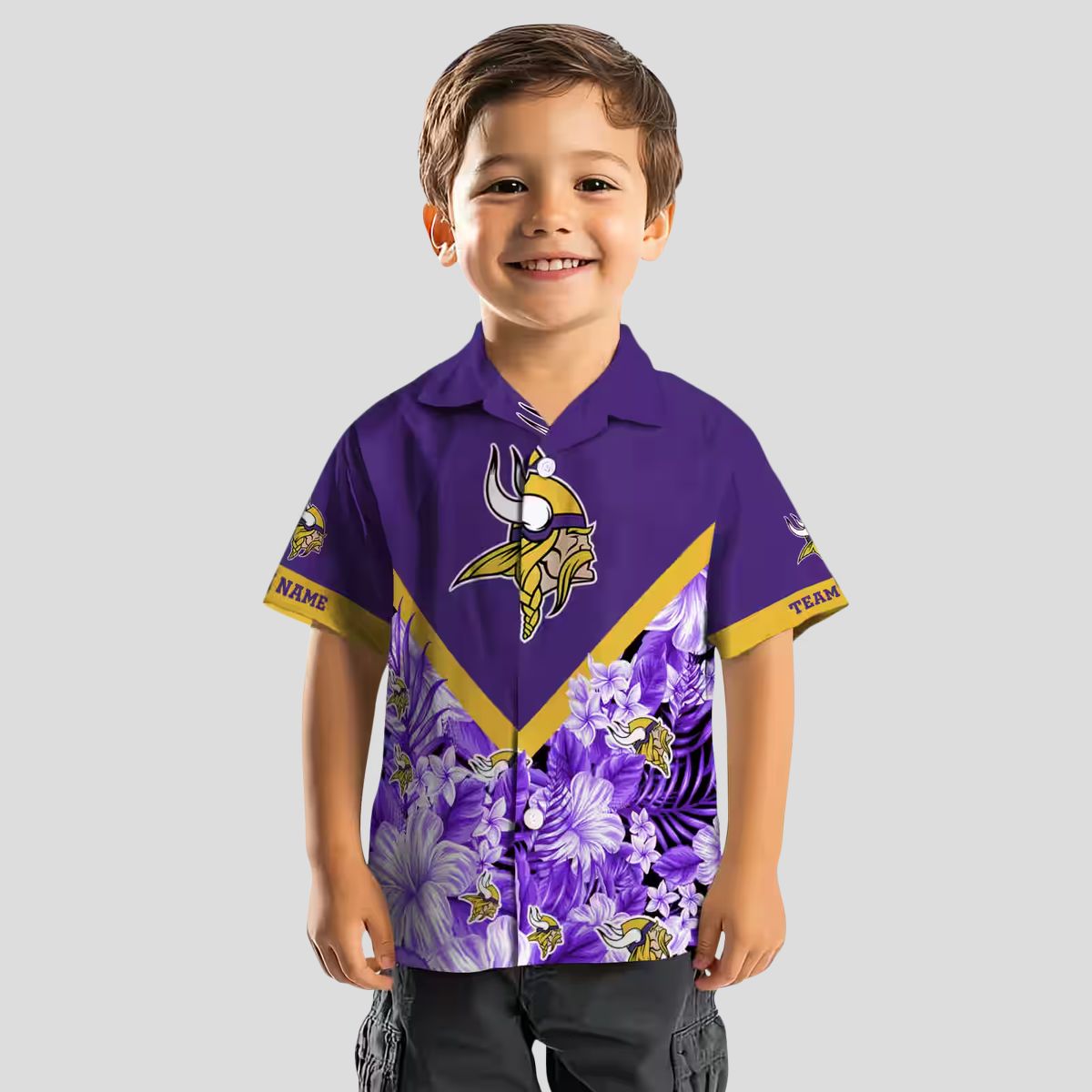 Custom Minnesota Vikings Purple Chevron Hawaiian Shirt, Summer Vacation Trip Outfit