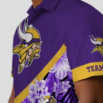 Custom Minnesota Vikings Purple Chevron Hawaiian Shirt, Summer Vacation Trip Outfit
