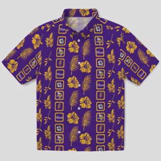 Framed Floral Purple Minnesota Vikings Hawaiian Shirt for Football Lovers