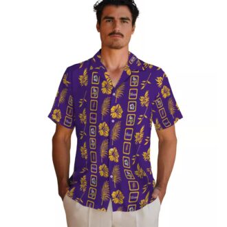 Framed Floral Purple Minnesota Vikings Hawaiian Shirt for Football Lovers