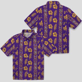 Framed Floral Purple Minnesota Vikings Hawaiian Shirt for Football Lovers