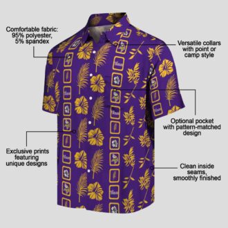 Framed Floral Purple Minnesota Vikings Hawaiian Shirt for Football Lovers
