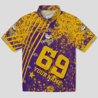 Minnesota Vikings Aloha Shirt, Purple Star Stripes Hawaiian Shirt for NFL Fans