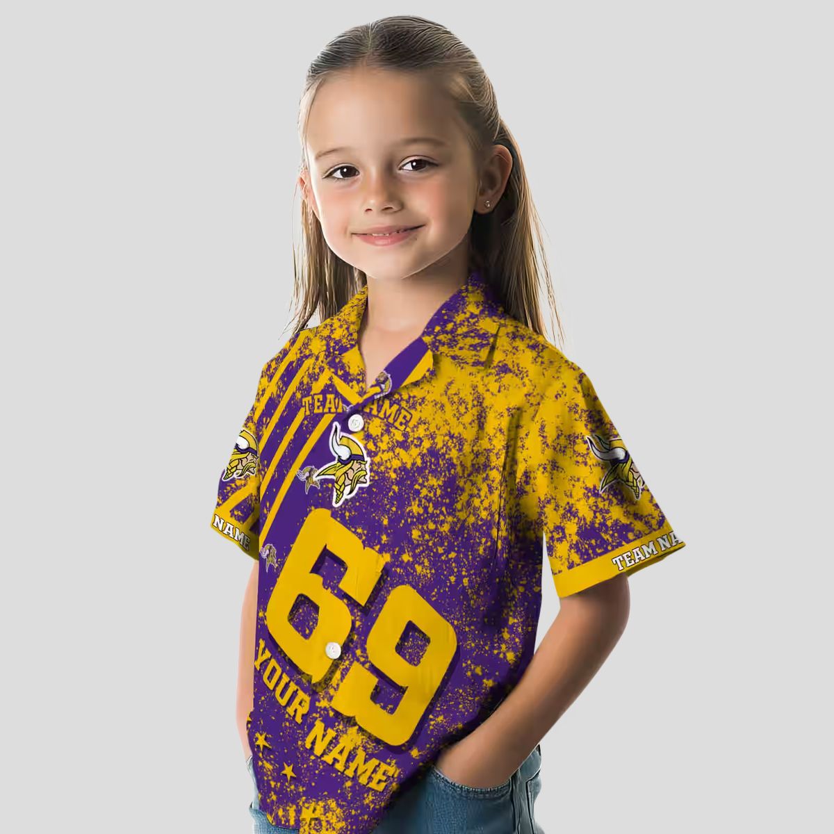 Minnesota Vikings Aloha Shirt, Purple Star Stripes Hawaiian Shirt for NFL Fans