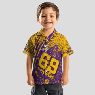 Minnesota Vikings Aloha Shirt, Purple Star Stripes Hawaiian Shirt for NFL Fans