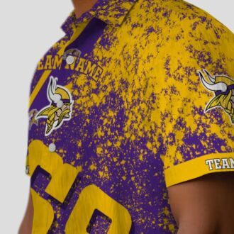 Minnesota Vikings Aloha Shirt, Purple Star Stripes Hawaiian Shirt for NFL Fans