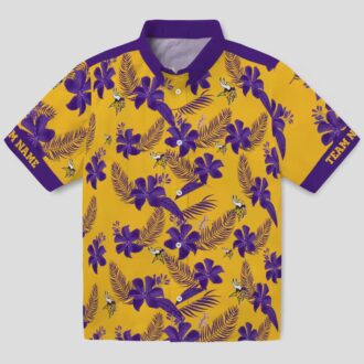 Minnesota Vikings Botanical Gold Hawaiian Shirt, Best Summer Tailgate Party Outfit