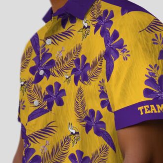 Minnesota Vikings Botanical Gold Hawaiian Shirt, Best Summer Tailgate Party Outfit