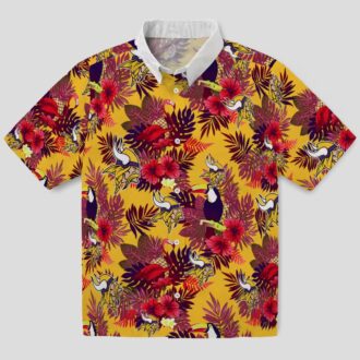Minnesota Vikings Floral Toucan Hawaiian Shirt, Purple Red NFL Tailgate Party Outfit