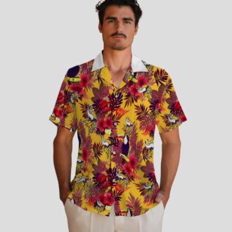 Minnesota Vikings Floral Toucan Hawaiian Shirt, Purple Red NFL Tailgate Party Outfit