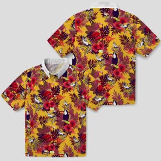 Minnesota Vikings Floral Toucan Hawaiian Shirt, Purple Red NFL Tailgate Party Outfit