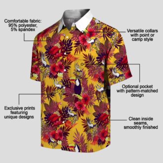 Minnesota Vikings Floral Toucan Hawaiian Shirt, Purple Red NFL Tailgate Party Outfit