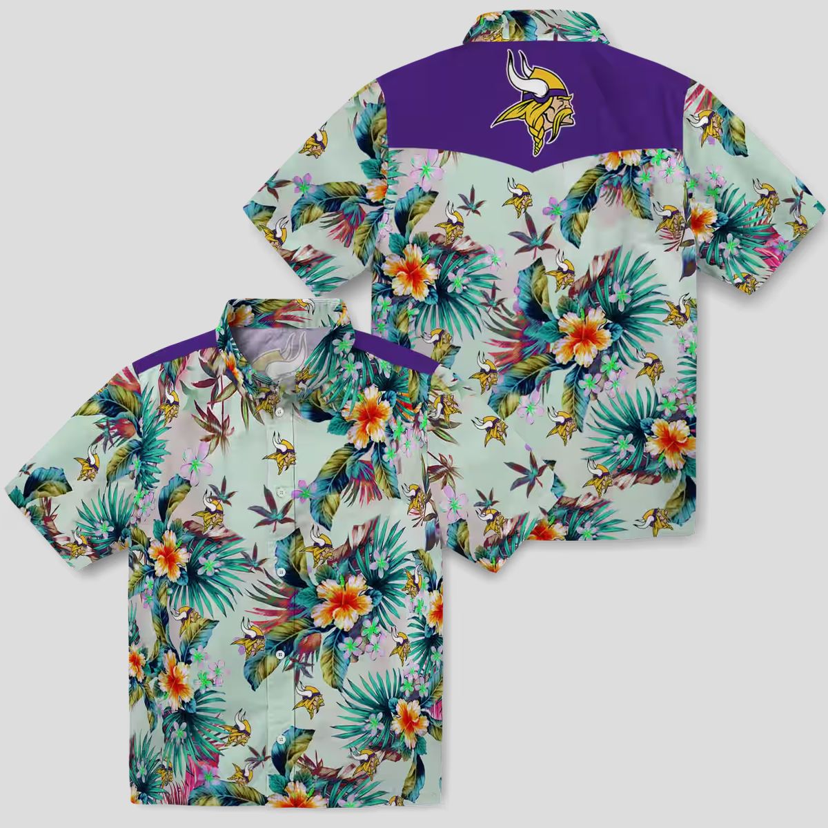 Minnesota Vikings Green Hawaiian Shirt, Best Gift for Football Tailgate Party