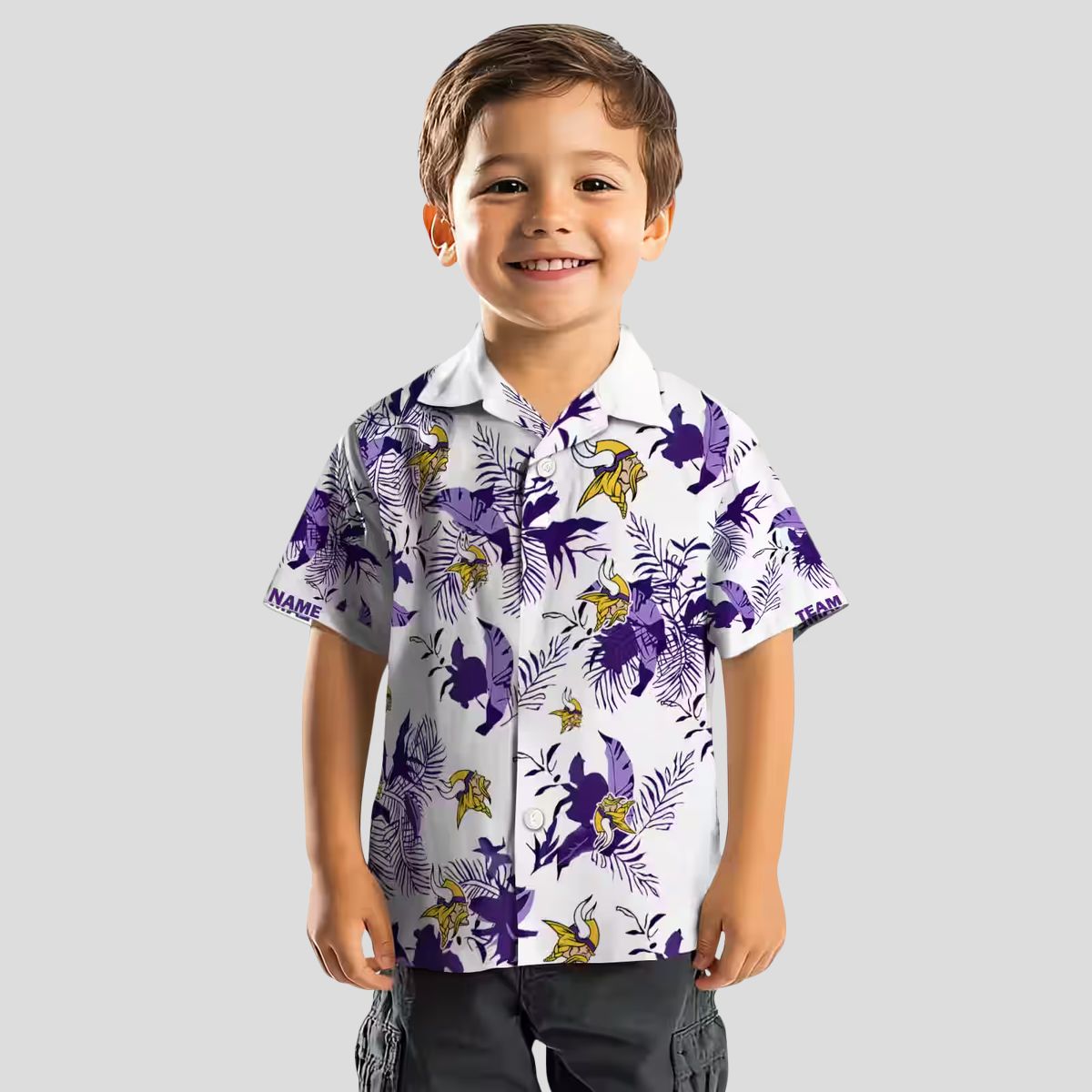 Minnesota Vikings Hawaiian Shirt, Custom Purple Botanical NFL Aloha Shirt
