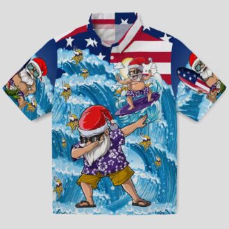 Minnesota Vikings Holiday Hawaiian Shirt, Surfing Santa Aloha NFL Outfit
