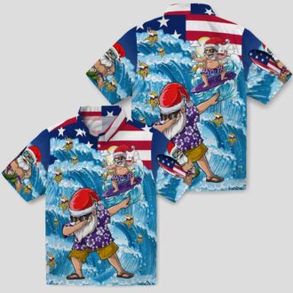 Minnesota Vikings Holiday Hawaiian Shirt, Surfing Santa Aloha NFL Outfit