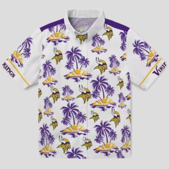 Minnesota Vikings Palm Island Hawaiian Shirt, Summer Beach Aloha Outfit