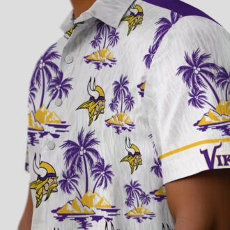 Minnesota Vikings Palm Island Hawaiian Shirt, Summer Beach Aloha Outfit