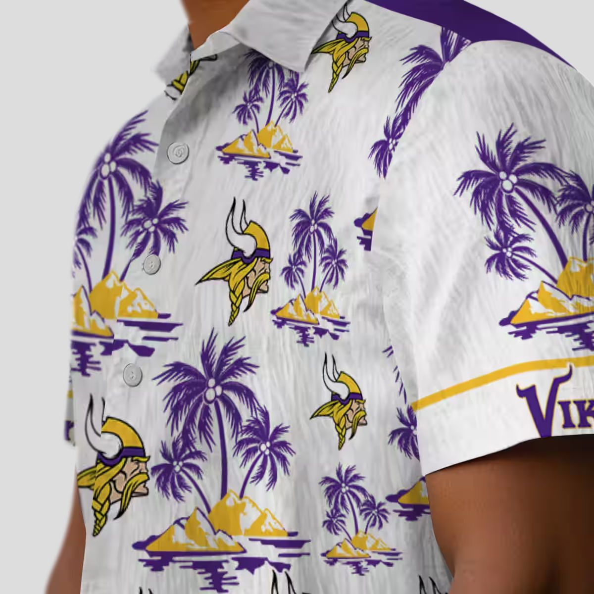 Minnesota Vikings Palm Island Hawaiian Shirt, Summer Beach Aloha Outfit