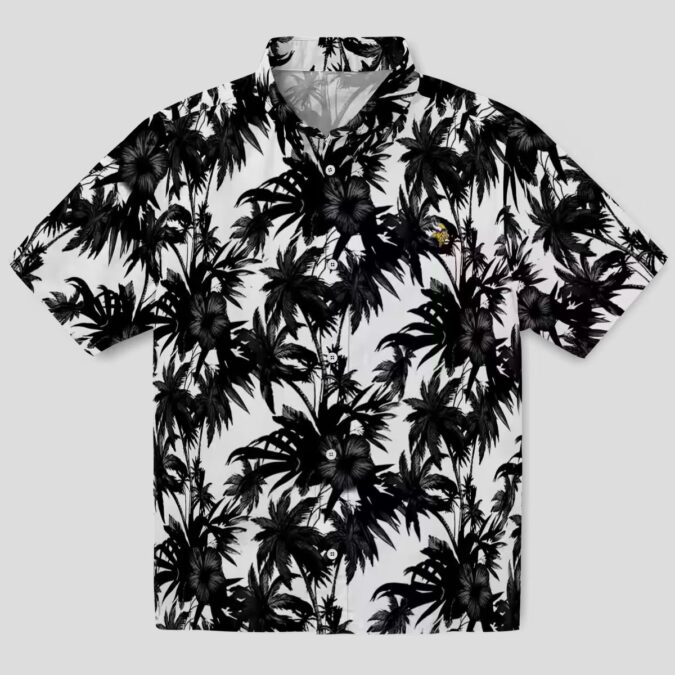 Minnesota Vikings Palm Print Hawaiian Shirt, NFL Summer Beachwear for Fans