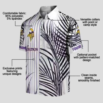 Minnesota Vikings Palm Stripes Hawaiian Shirt, Summer Outfit for Tailgate Party