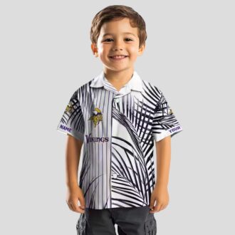 Minnesota Vikings Palm Stripes Hawaiian Shirt, Summer Outfit for Tailgate Party
