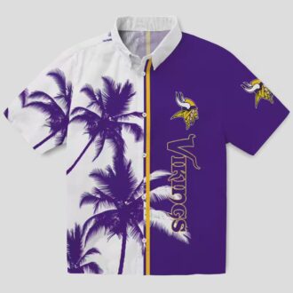 Minnesota Vikings Palm Trees Hawaiian Shirt, Best NFL Gift for Football Fans