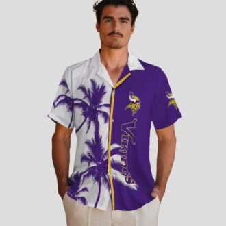 Minnesota Vikings Palm Trees Hawaiian Shirt, Best NFL Gift for Football Fans