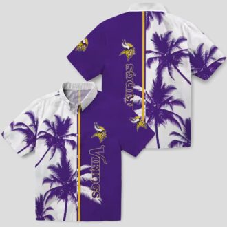 Minnesota Vikings Palm Trees Hawaiian Shirt, Best NFL Gift for Football Fans