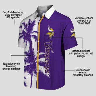 Minnesota Vikings Palm Trees Hawaiian Shirt, Best NFL Gift for Football Fans