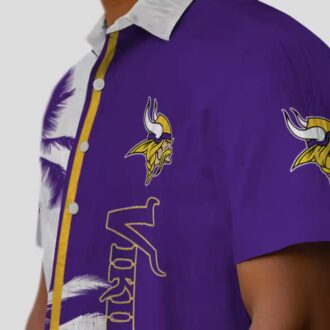 Minnesota Vikings Palm Trees Hawaiian Shirt, Best NFL Gift for Football Fans