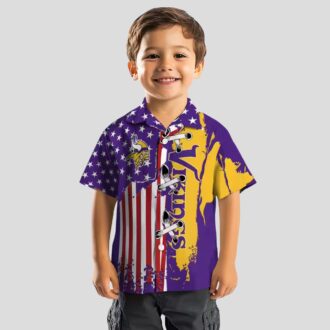 Minnesota Vikings Stitched Flag Hawaiian Shirt, Tailgate Party & Beachwear Outfit