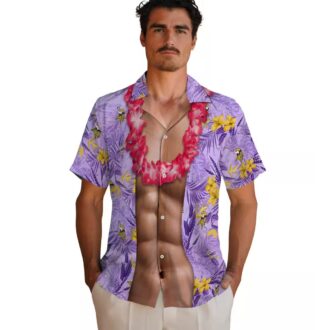 Minnesota Vikings Summer Aloha Shirt, Purple Chest Illusion Floral Beach Outfit