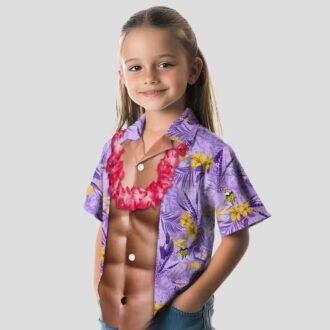 Minnesota Vikings Summer Aloha Shirt, Purple Chest Illusion Floral Beach Outfit
