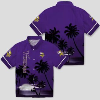 Minnesota Vikings Sunset Purple Black Hawaiian Shirt, Best NFL Tailgate Party Outfit