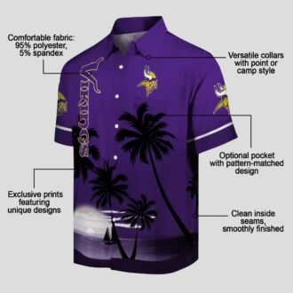 Minnesota Vikings Sunset Purple Black Hawaiian Shirt, Best NFL Tailgate Party Outfit