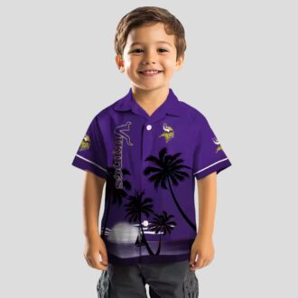 Minnesota Vikings Sunset Purple Black Hawaiian Shirt, Best NFL Tailgate Party Outfit