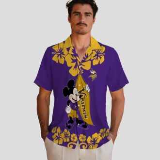 Minnesota Vikings Surfing Mickey Hawaiian Shirt, NFL Summer Beach Outfit