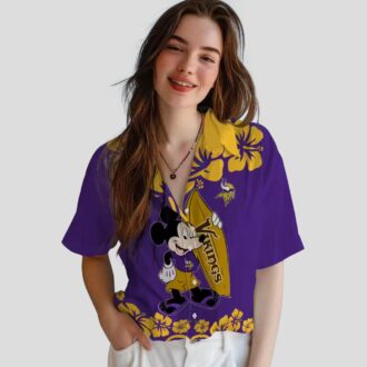 Minnesota Vikings Surfing Mickey Hawaiian Shirt, NFL Summer Beach Outfit