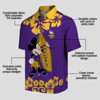 Minnesota Vikings Surfing Mickey Hawaiian Shirt, NFL Summer Beach Outfit
